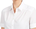 Stylecorp Women's Short Sleeve Tuck Shirt - White
