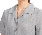Totally Corporate Women's Short Sleeve Blouse - Charcoal Blouse