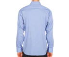 Totally Corporate Men's Long Sleeve Poly-Cotton Stretch Shirt - Blue