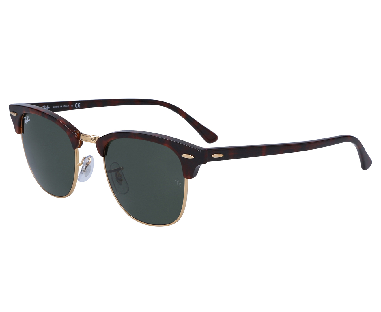Ray-Ban Clubmaster Classic RB3016 Sunglasses - Tortoise/Green 