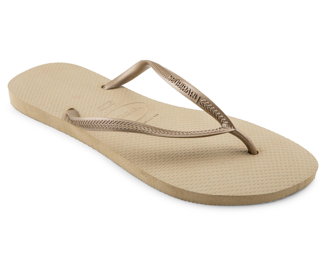 Havaianas Women's Slim Metallic Thongs - Sand/Light Golden | Catch.co.nz