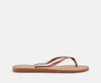 Havaianas Women's Slim Metallic Thongs - Rose Gold