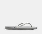 Havaianas Unisex Slim Metallic Thongs - Steel Grey