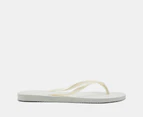 Havaianas Unisex Slim Metallic Thongs - White