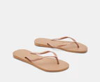 Havaianas Women's Slim Metallic Thongs - Rose Gold