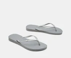 Havaianas Unisex Slim Metallic Thongs - Steel Grey