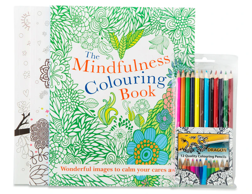 Mindfulness Colouring 3-Book Pack with Pencils