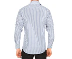 Stylecorp Men's Long Sleeve Stripe Shirt - Blue/White