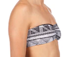 American Apparel Women's Printed Ruched Front Tube Bra - White/Black