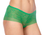 American Apparel Women's Abstract Lace Boy Short - Capucine Green