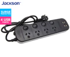 Jackson Surge Protected Powerboard with 4x 2.1 Amp USB Fast Charging Outlets