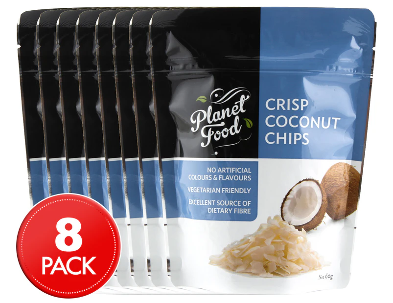 8 x Planet Food Crisp Coconut Chips 60g