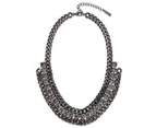 Lauxes Women's Crystal Pharaoh Necklace - Black Hermatite Colour Plated