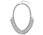Lauxes Women's Crystal Pharaoh Necklace - Silver Rhodium Colour Plated