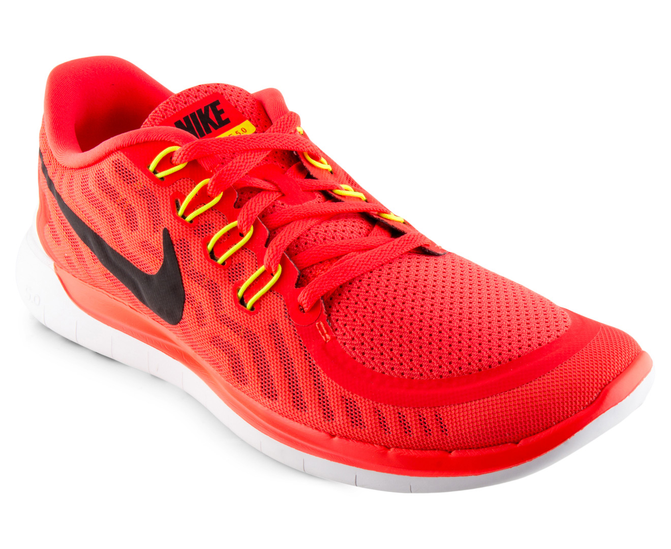 red yellow nike shoes