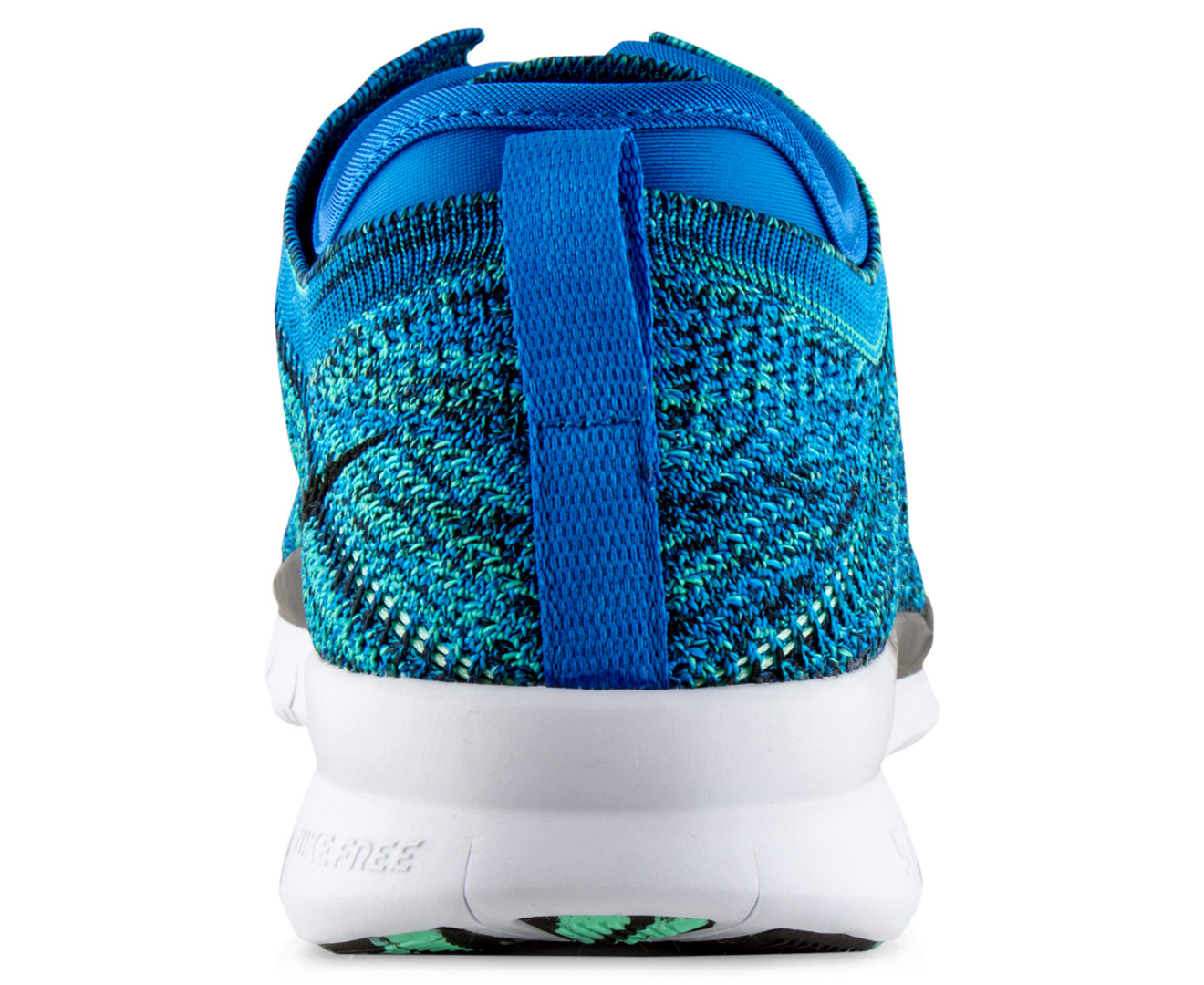 nike training free tr flyknit sneakers in gray and blue