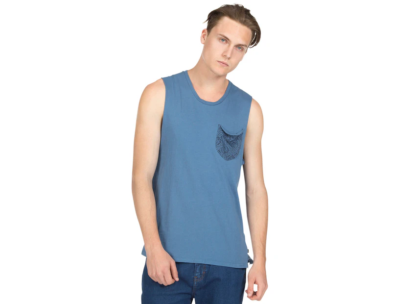 Lee Men's Paisley Pocket Muscle Tee - Sky Blue