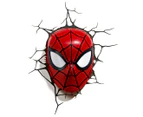 3D Marvel Spiderman Mask Wall Light - Red