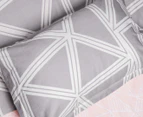Gioia Casa Space 100% Cotton Reversible Quilt Cover Set - Grey/Peach