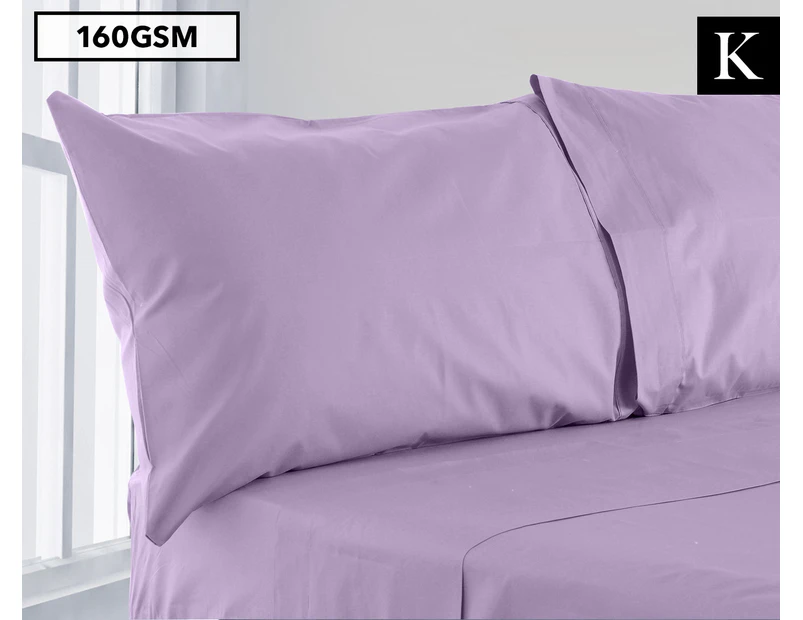 Luxury 160GSM King Flannelette Sheet Set - Lavender