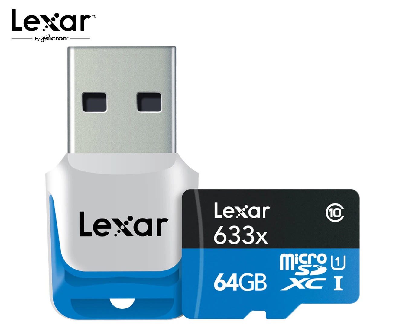 Lexar High-Speed 64GB microSDXC Data Storage & Reader