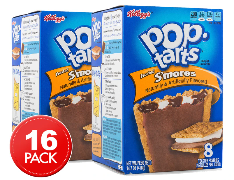 2 x Kellogg's Pop-Tarts Frosted S'mores 384g 8pk