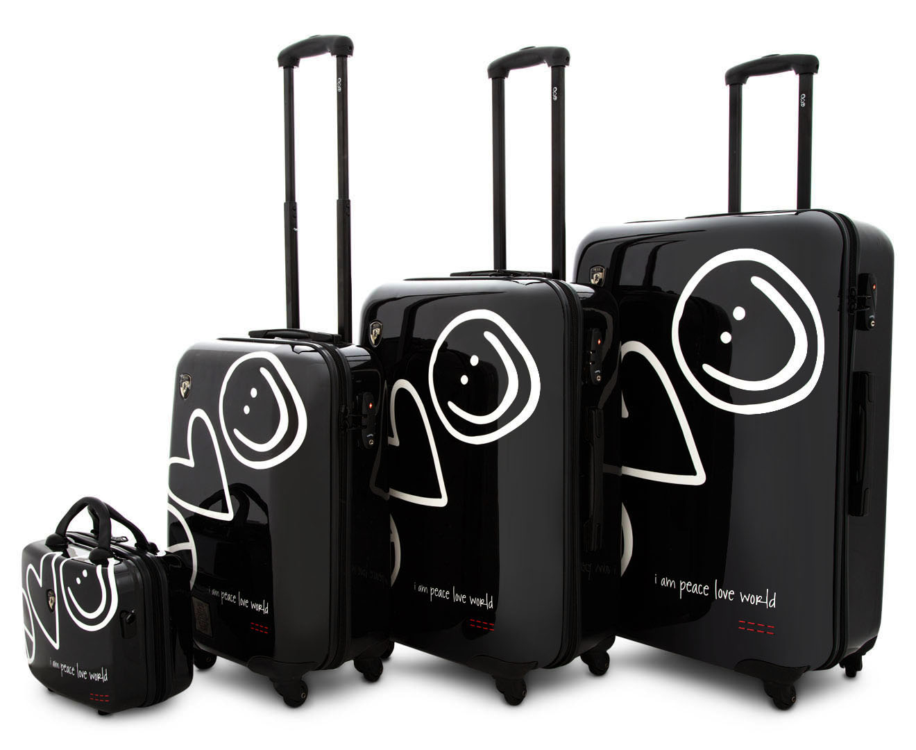 peace love world luggage