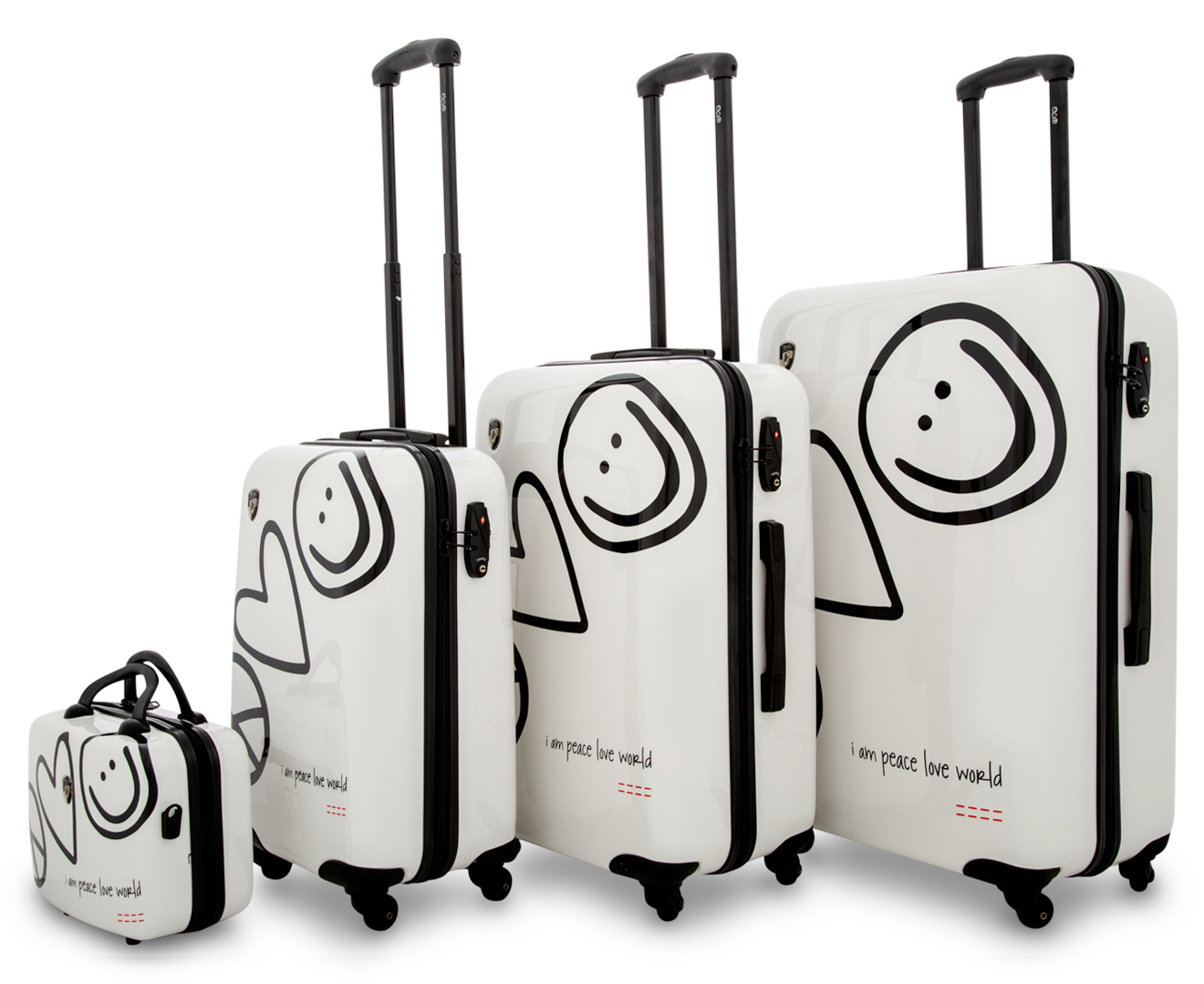 Peace love world luggage online