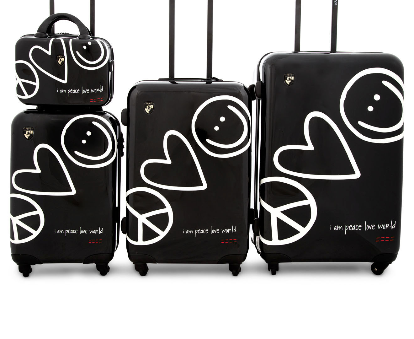 peace love world suitcase