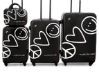 Heys Peace & Love World Rollercase 4-Piece Set - Black