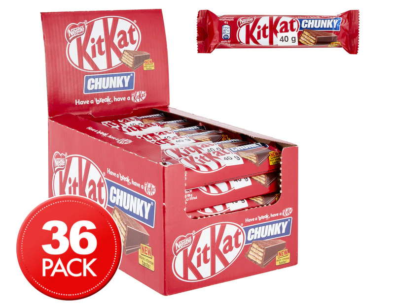 36 x Nestlé KitKat Chunky 40g