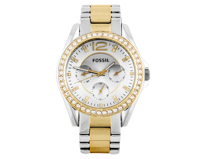 Fossil Women's 38mm Riley Multifunction Two-Tone Watch - Silver/Gold