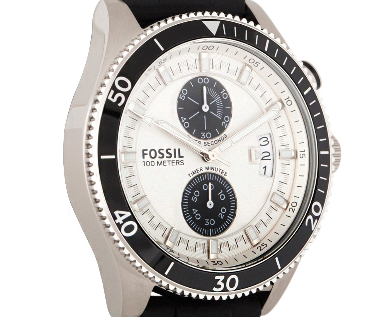 fossil men's silicone watch