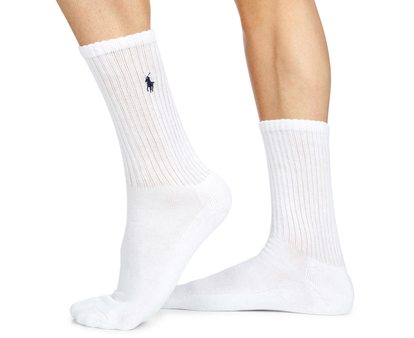 Polo Ralph Lauren Men's Size US 10-13 Rib Crew Socks 6-Pack - White ...