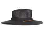 Men's Wide Brim Hat w/ Mesh - Black