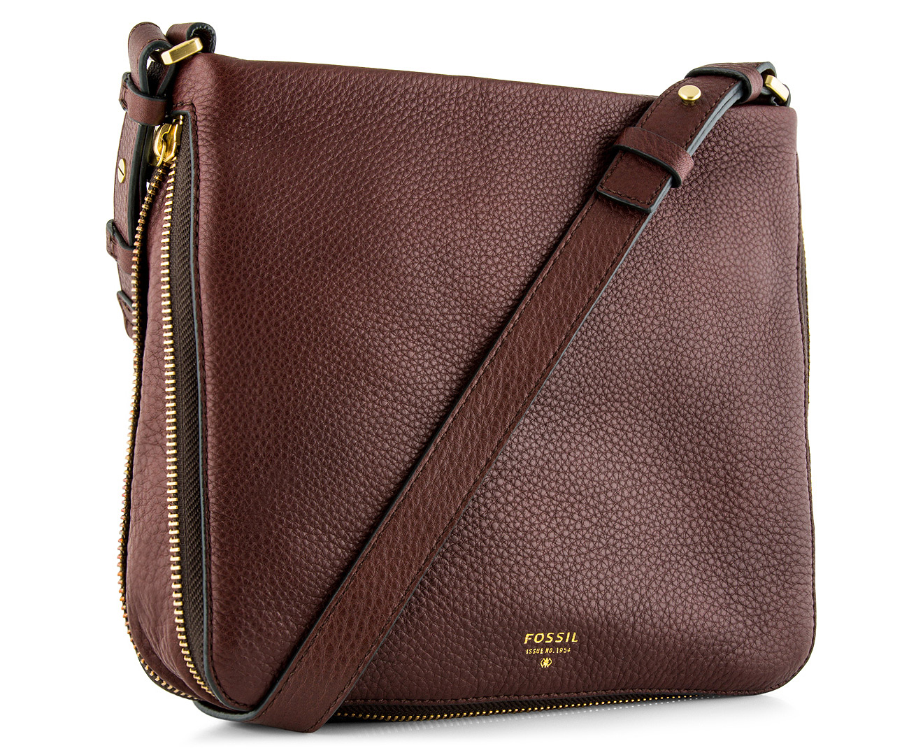 Fossil Women&#39;s Leather Preston Crossbody Bag - Espresso | Scoopon Shopping