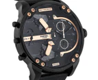 Diesel Men's 57mm Mr. Daddy Multifunction Leather Watch - Black