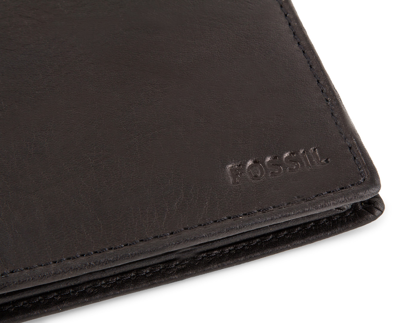 Fossil Men's Leather Ingram Traveler Trifold Wallet - Black | Catch.com.au