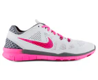 Nike Women's Free 5.0 TR Fit 5 Breathe Shoe - Platinum/Fireberry/Grey