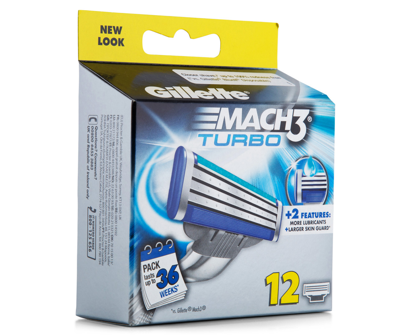 gillette mach 3 turbo cartridges 12 pack