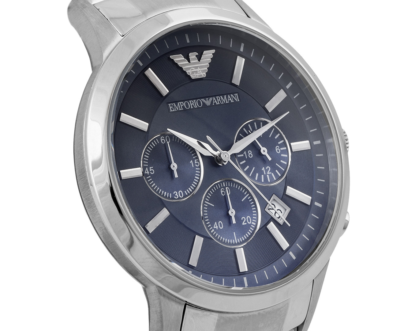 Emporio Armani Chronograph Watch - Blue/Silver | Catch.co.nz