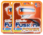 2 x Gillette Fusion Power Cartridges 4pk