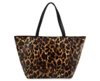 Victoria's Secret Leather East/West Tote with Pouch - Leopard