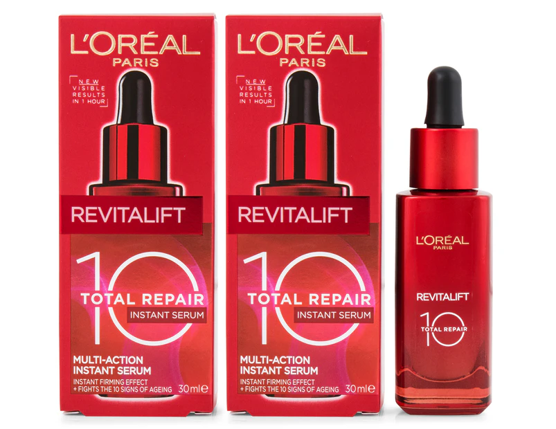2 x L'Oréal Revitalift Total Repair 10 Instant Serum 30mL