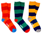 Globe Men's Size 7-11 Fat Stripe Boot Sock 3-Pack - Assorted