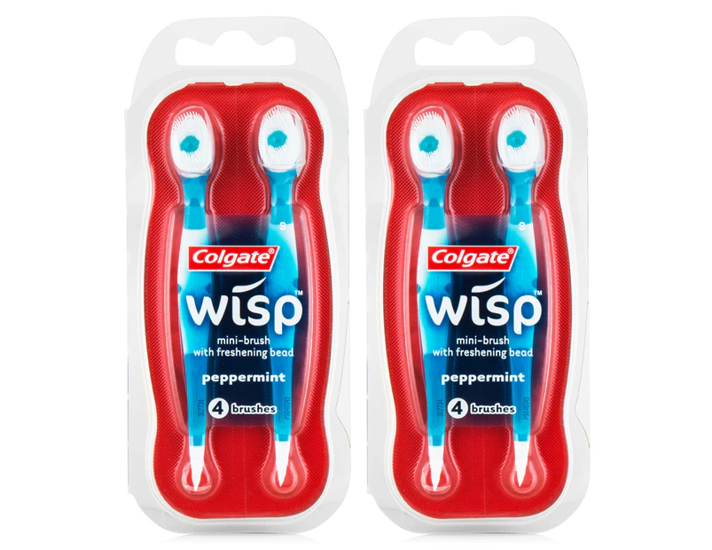 2 x Colgate Wisp Mini Brushes Peppermint 4pk