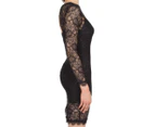 Kardashian Kollection Women's Sheer Lace Dress - Black