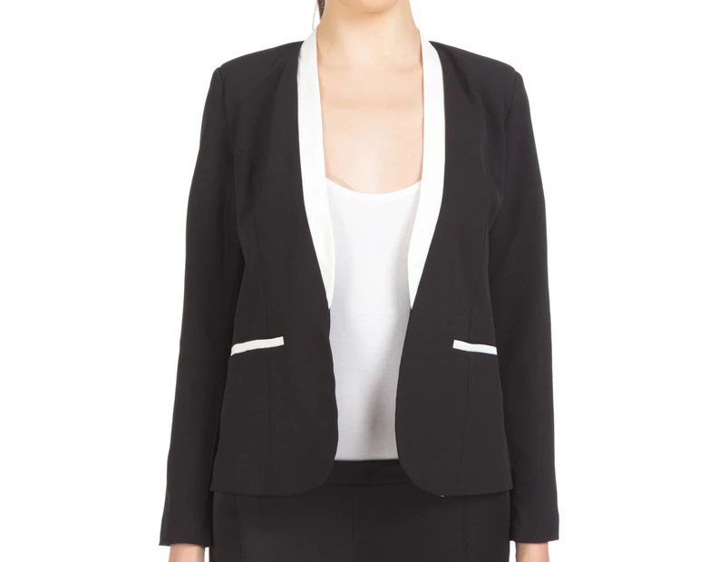 Kardashian Kollection Women's Drape Jacket - Black/White