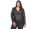 Kardashian Kollection Women's Quilted Biker Jacket - Black