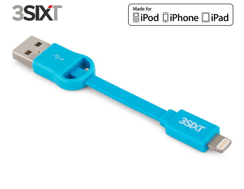 3SIXT Clip Charge & Sync Cable with Lightning Connector - Blue
